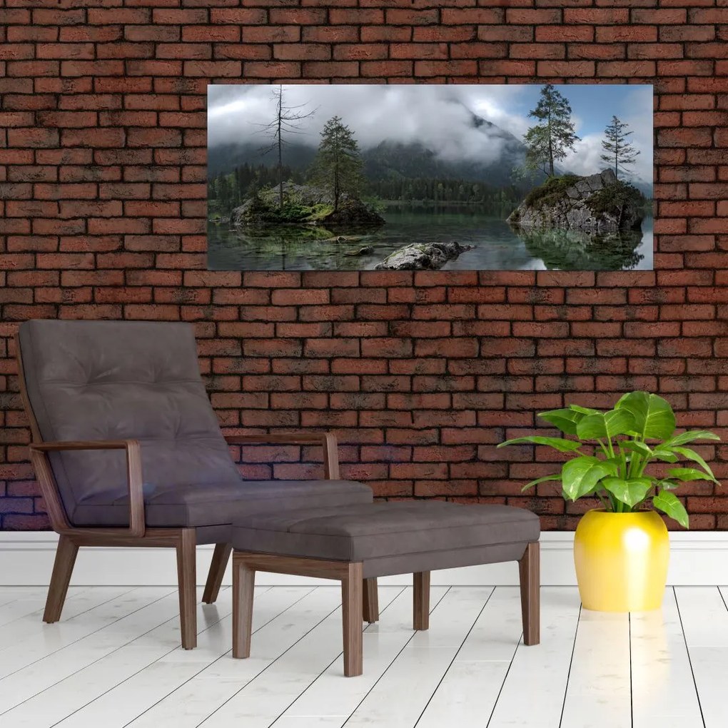 Tablou cu pomi în lac (120x50 cm)