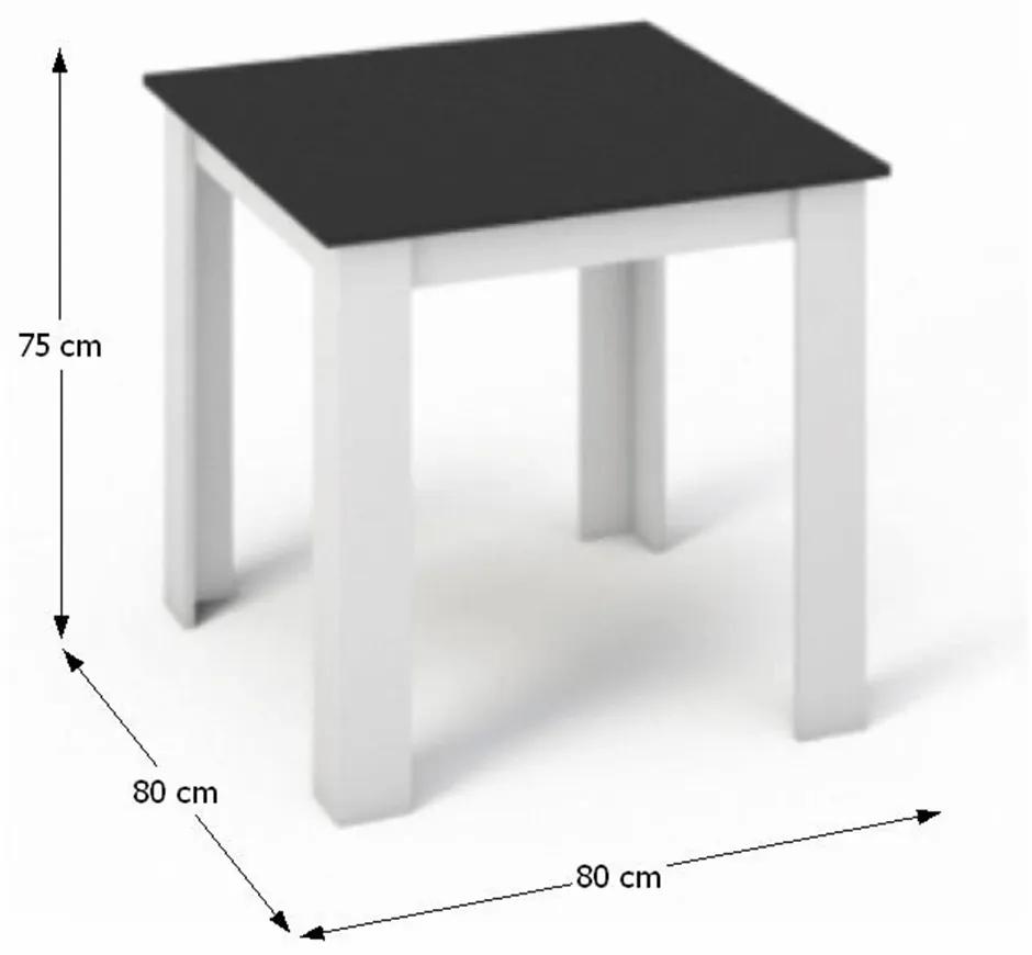 Zondo Masă de sufragerie Plat (pătrat) (pentru 4 persoane) (alb + negru). 794794