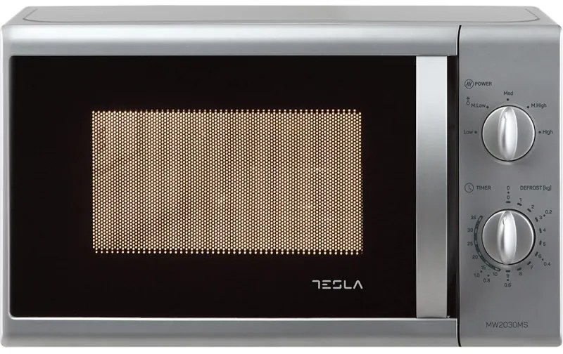 Cuptor cu microunde Tesla MW2030MS, 700W, 20 L, Dezghetare, Incalzire, Timer, Argintiu