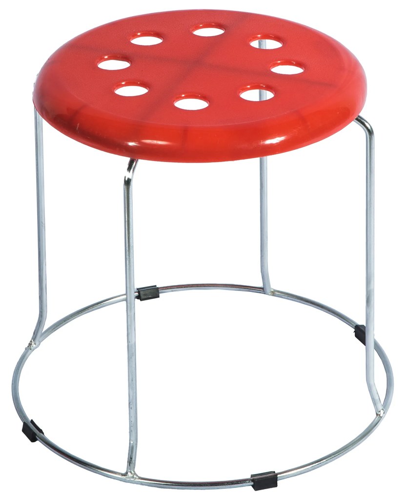 Taburet fix Cusco mic, rosu, 30x30x27 cm