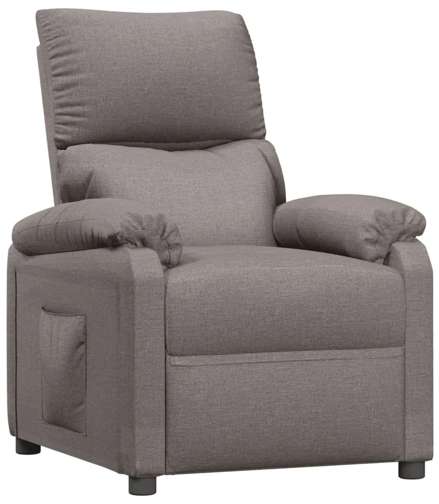 342458 vidaXL Fotoliu rabatabil, gri taupe, material textil