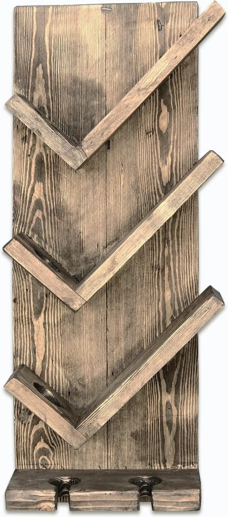 Suport sticle vin AA062, nuc deschis, lemn, 22x11x60 cm