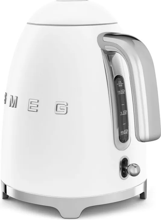 Cana electrica SMEG KLF03WHMEU, 2400 W, 1,7 l, Baza rotativa la 360°, Finisaj mat, Alb
