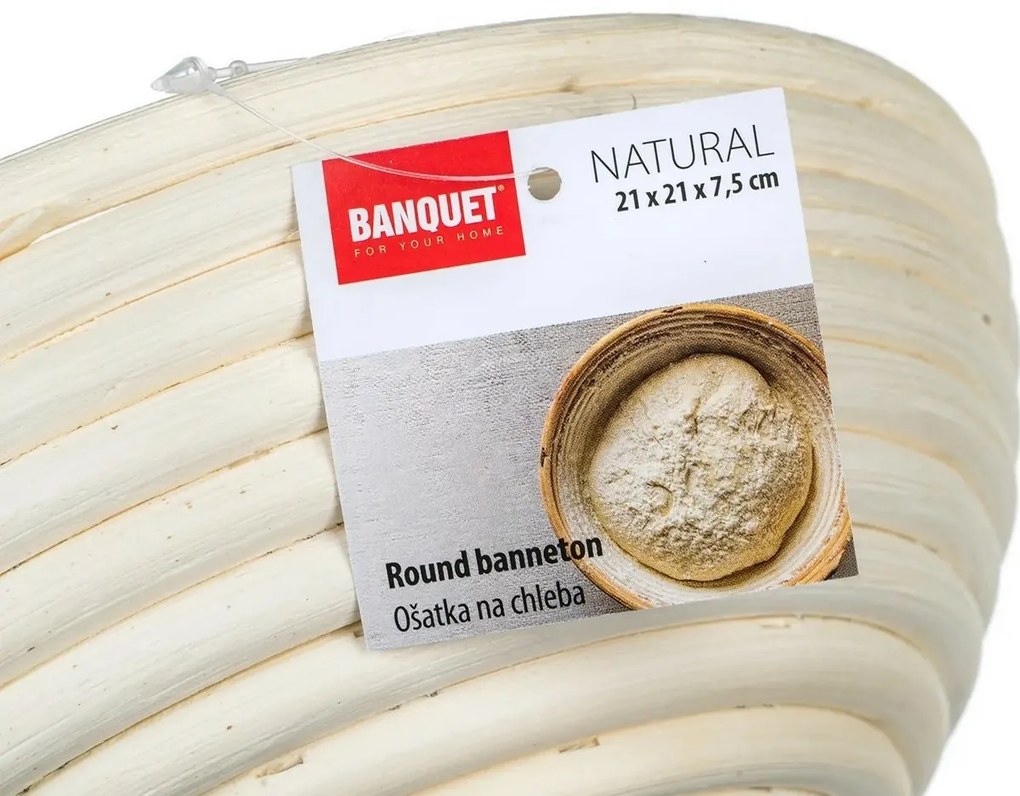 Banquet Coș rotund pentru aluat Natural diametru21 x înălțime 7,5 cm, flori