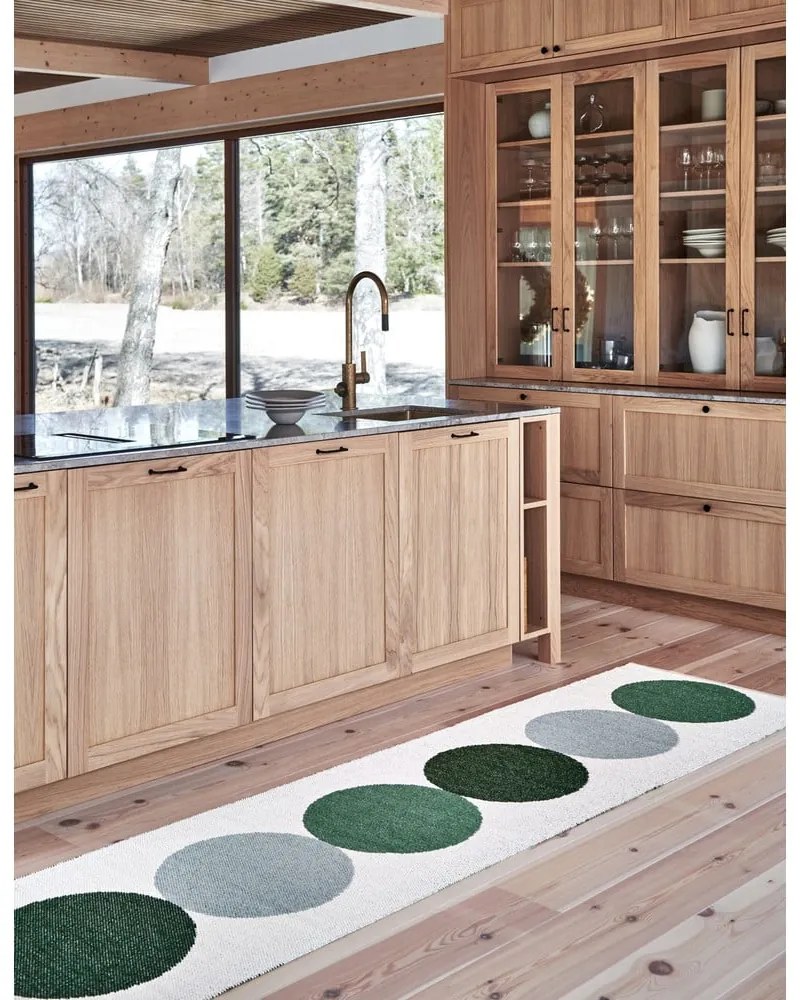 Covor tip traversă pentru interior și exterior verde/crem 70x280 cm Otto Herb – Pappelina