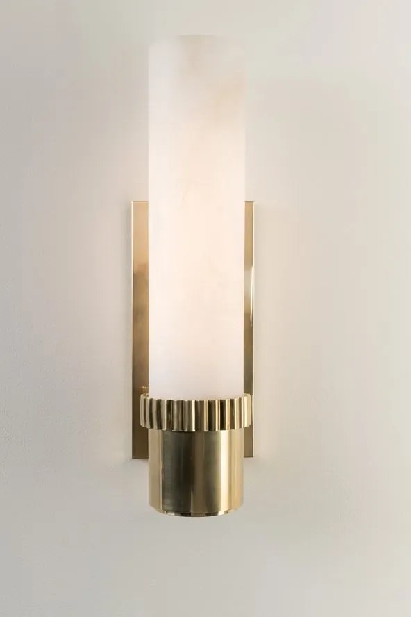 Aplica de perete LUX din alabaster ARGON alama antichizata