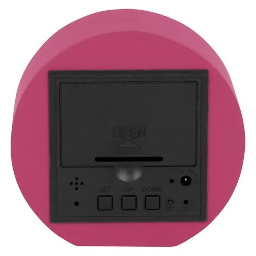 Karlsson 5981BP ceas LED de design cu alarmă, roz,diametru 9 cm