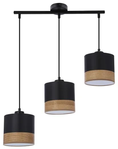 Lustră pe cablu PORTO 3xE27/60W/230V negru/maro