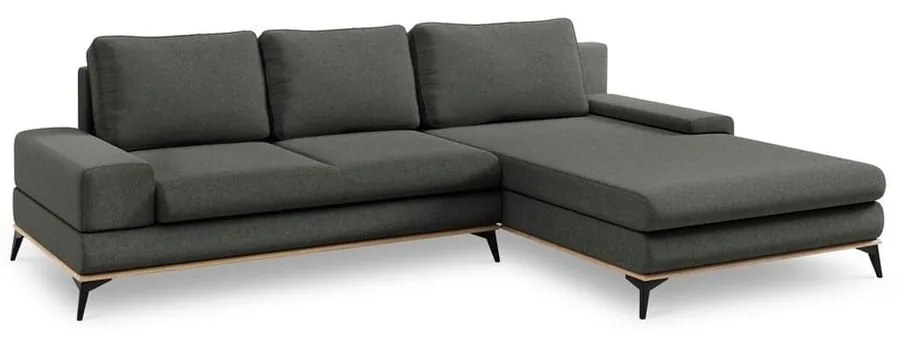 Colțar extensibil cu șezlong pe partea dreaptă Windsor & Co Sofas Planet, gri închis