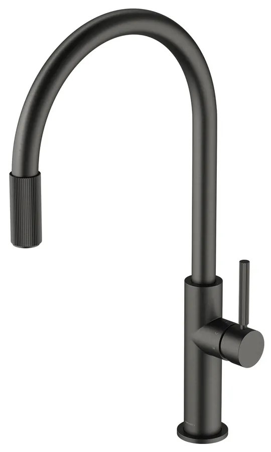 Baterie bucatarie grafit Omnires Switch cu 3 cai, pentru apa filtrata