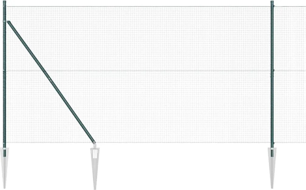 vidaXL Stâlp de gard. Verde 10 x 1,4 m (plasă 19 x 19 mm) Oțel și PVC