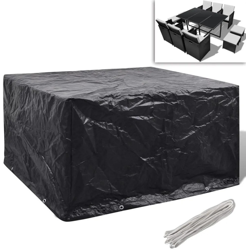 vidaXL Husă mobilier grădină, 8 ocheți, 172x113x73 cm