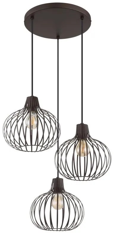 Lustra cu 3 pendule metal ruginiu MATEO