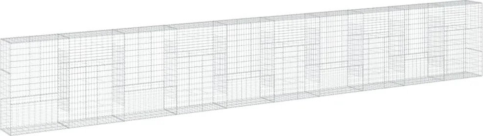 vidaXL Coș gabion cu capac, 1000x50x150 cm, fier galvanizat