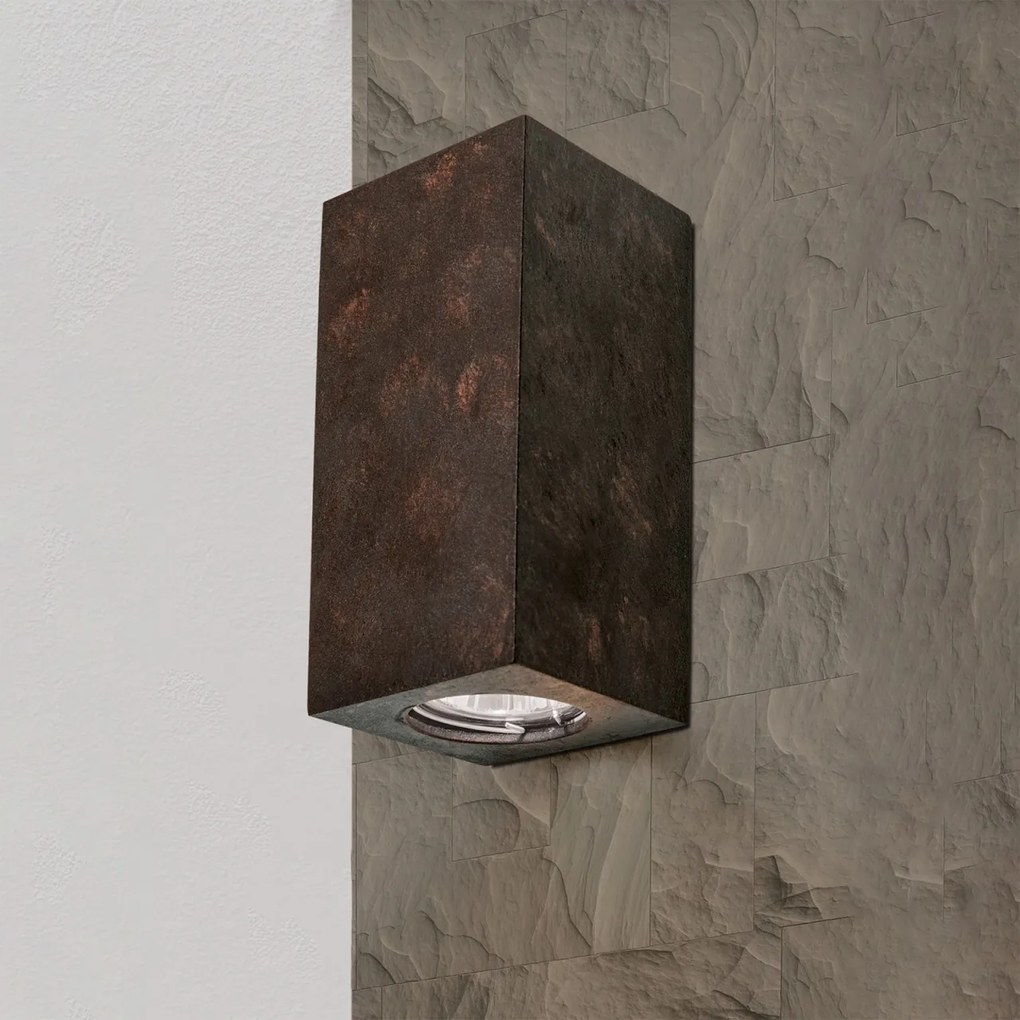 Aplica LED de perete design ambiental Cube 2 antique rustic