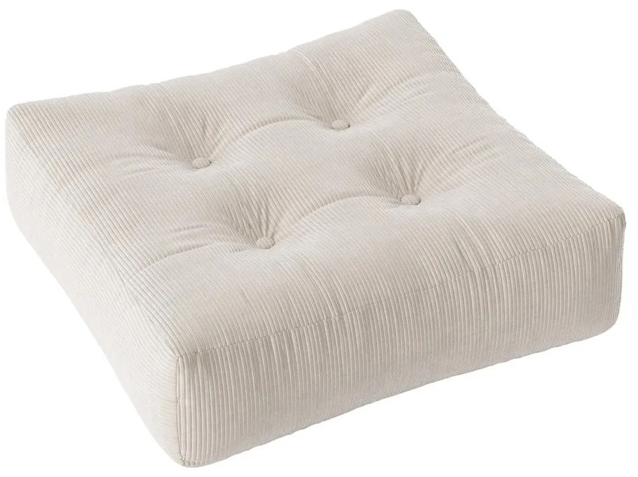 Puf din catifea reiată Karup Design More Ivory