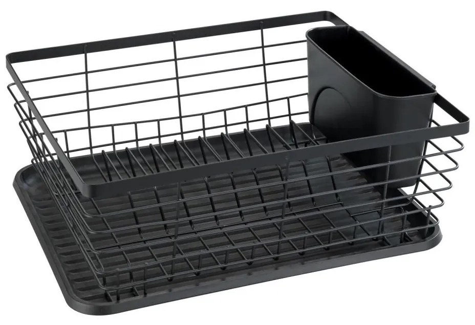 WENKO 54766100 - Scurgător pentru vase Black Outdoor Kitchen, 36 x 30 cm, negru/negru