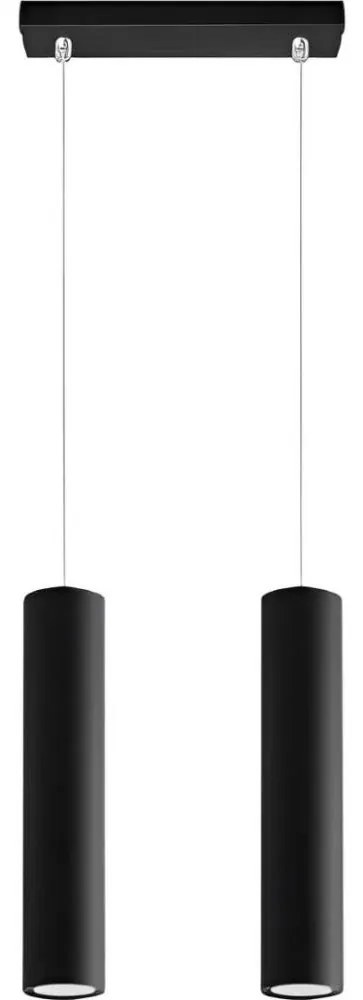 Lustră pe cablu KARADON 2xGU10/30W/230V negru