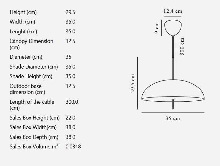 Lustra/Pendul modern design nordic Versale 35cm negru