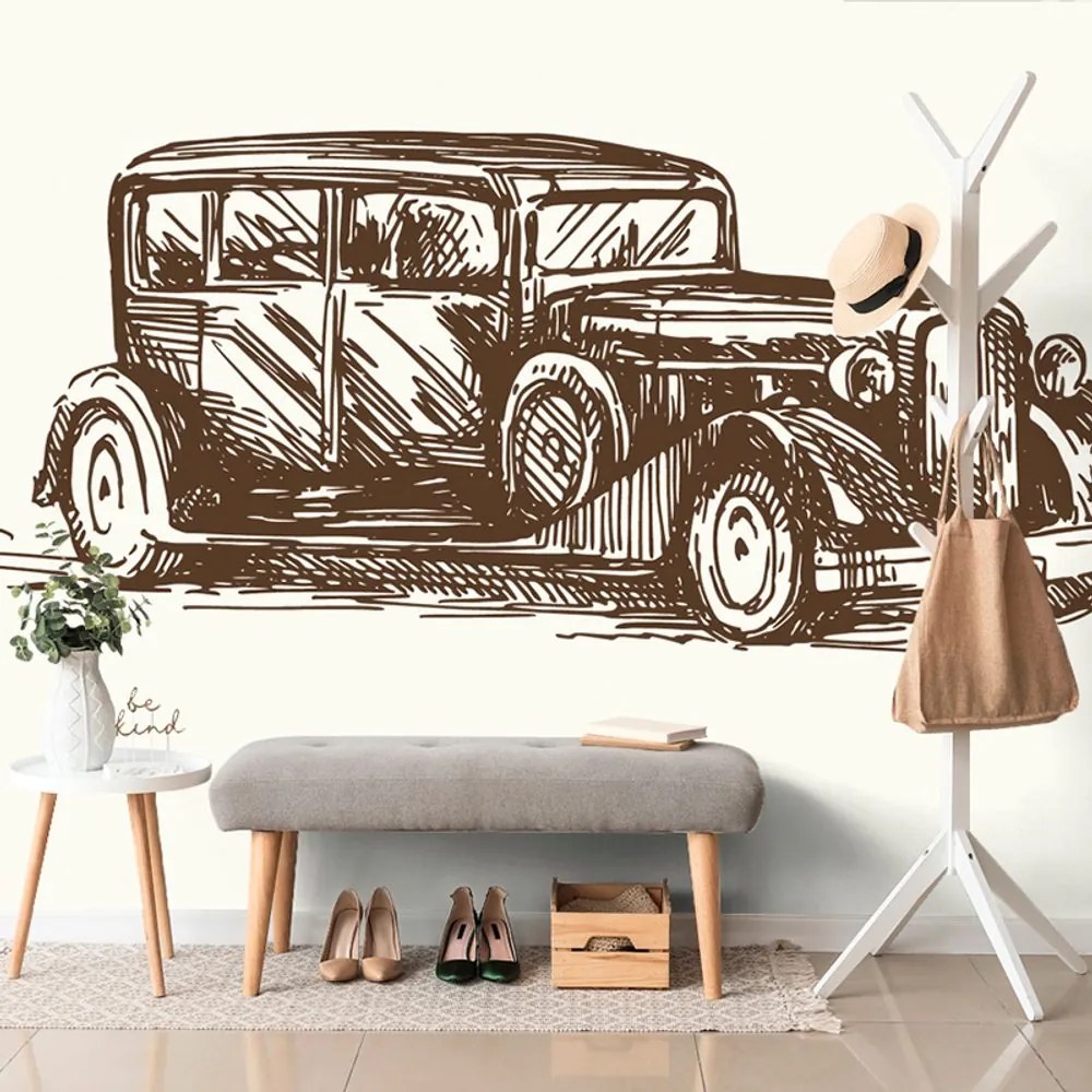 Tapet autoadeziv mașină de curse retro