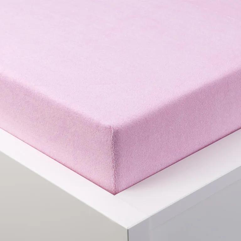 Cearşaf cu elastic frotir EXCLUSIVE roz pat simplu 2 buc