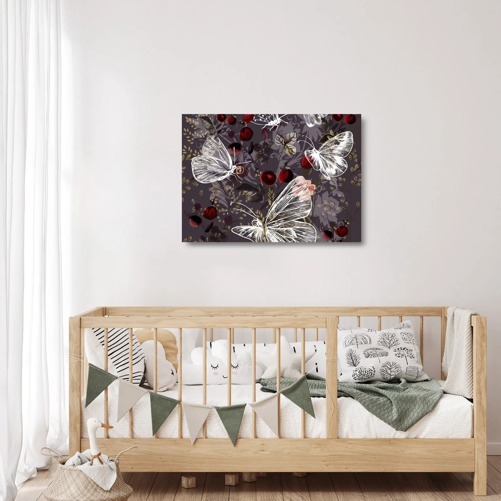 Tablou pe sticlă - Fluture (70x50 cm)