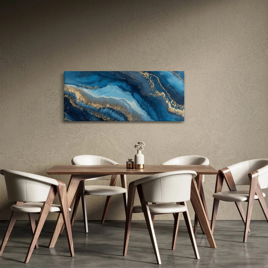 Tablou - Abstracție marmură albastră (120x50 cm)