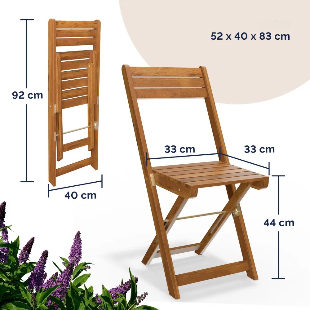 Mobilier de balcon VITEK, 1+2, maro natural Casaria