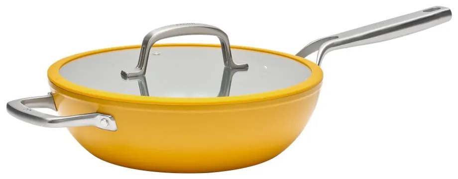 Tigaie tip wok cu capac/cu suprafață ceramică ø 28 cm Meda 3.0 – FABINI