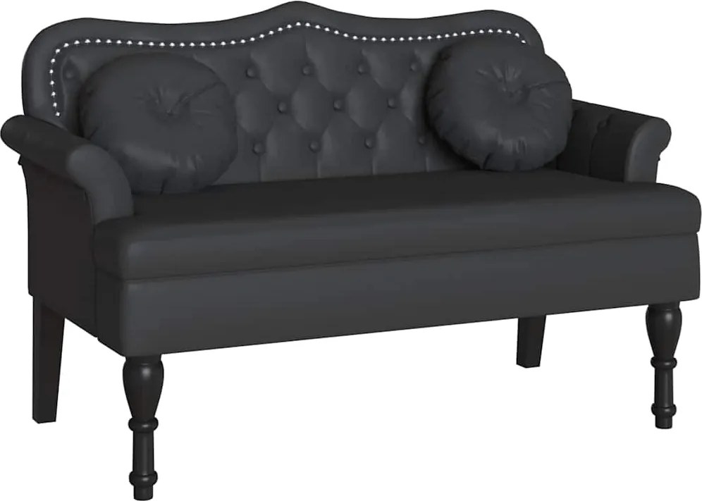 vidaXL Bancă Chesterfield Negru 120.5 x 65 x 75 cm Piele artificială