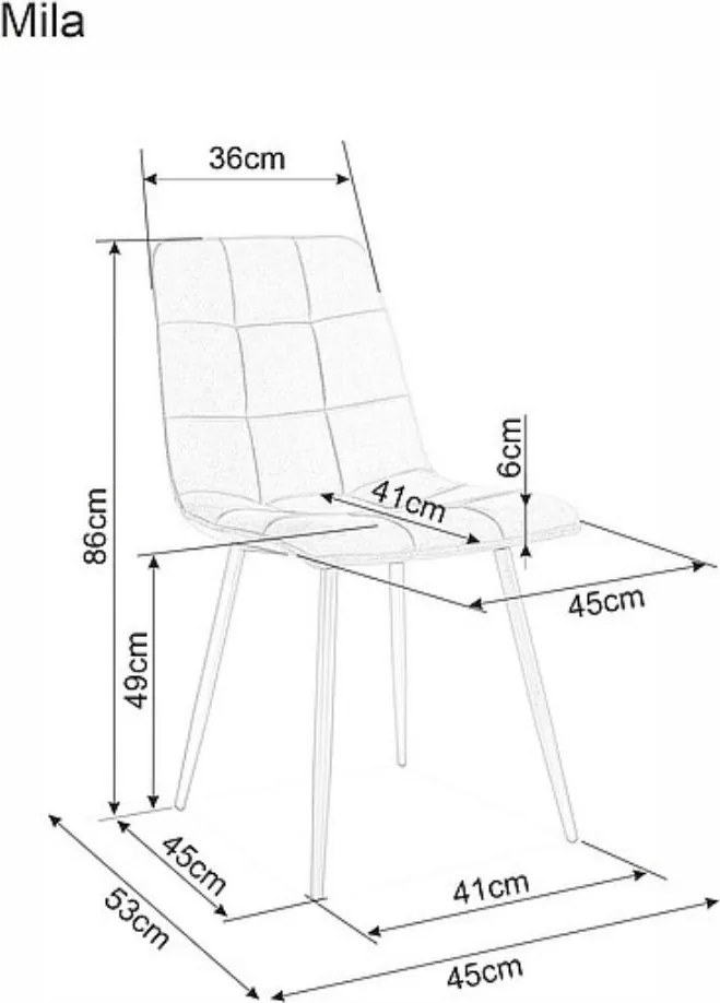 Scaun de masa din catifea bej MILA D