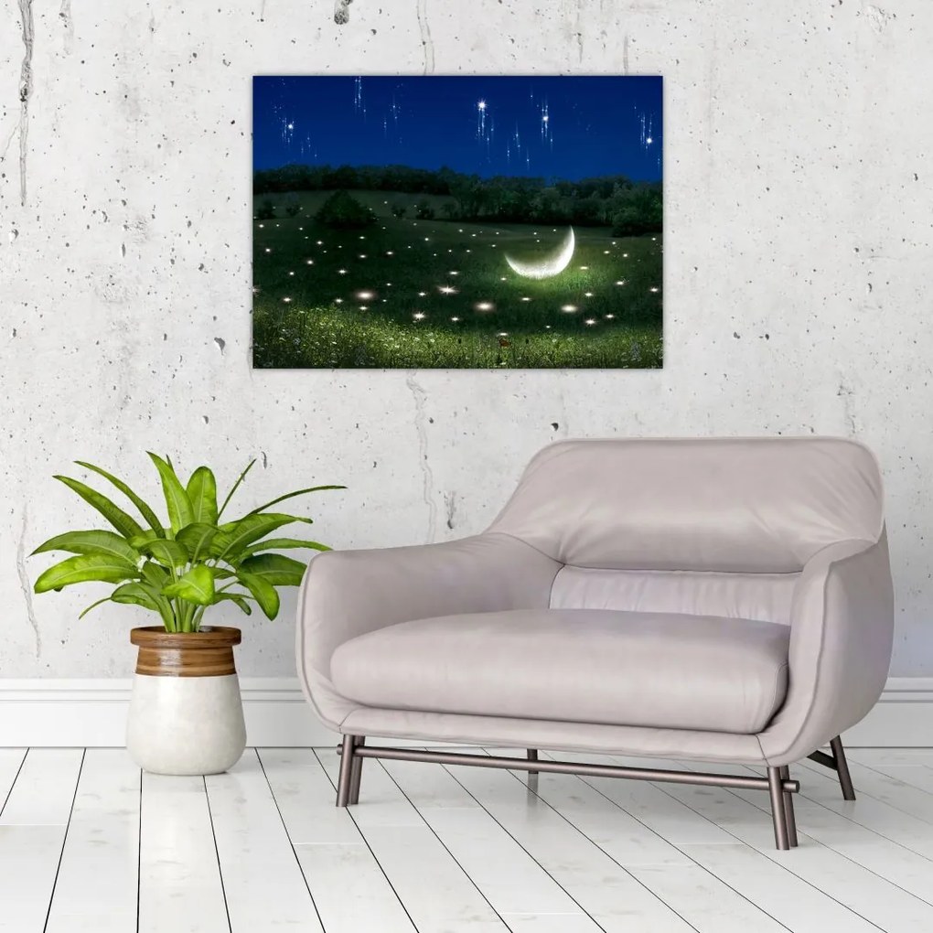 Tablou pe sticlă - Cer căzător (70x50 cm)