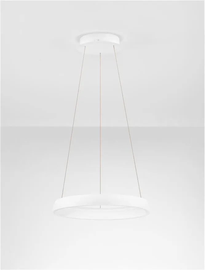 Lustra circulara aluminiu alb LED CCT OVIA 45cm