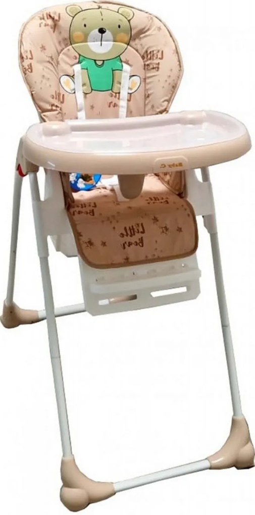 Scaun de masa pentru copii si bebe Baby Care™ CC reglabil in 3 trepte, Pliabil, Centura de siguranta, Sezut comfortabil, Masuta detasabila, Pozitie