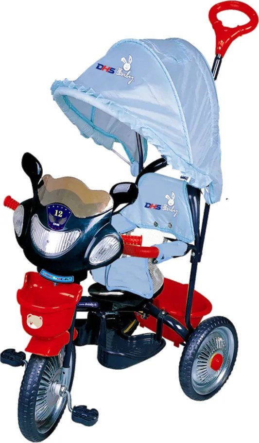 Tricicleta copii Dhs cu roti de metal Jolly Ride Albastru Rosu