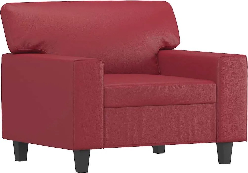 vidaXL Canapea de o persoană, roșu vin, 60 cm, piele ecologică