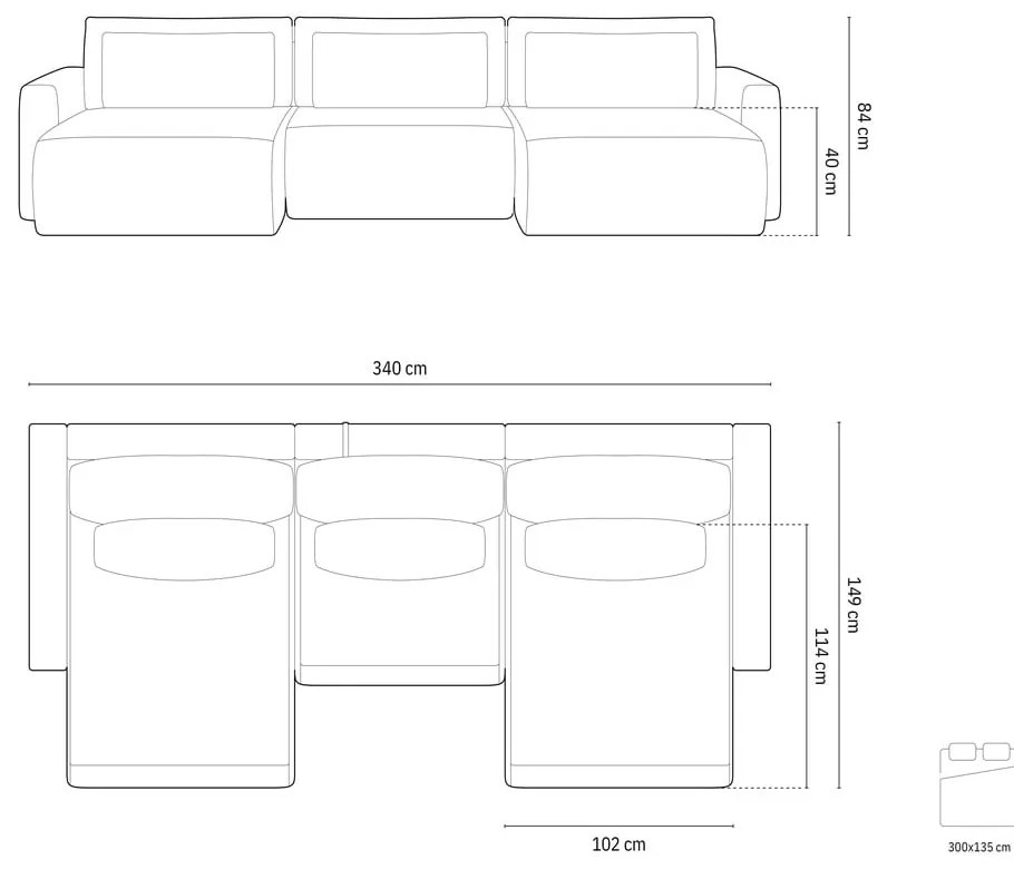 Colțar bej extensibil, cu spațiu de depozitare cu tapițerie din catifea (în formă de "U") Belfast – Cosmopolitan Design
