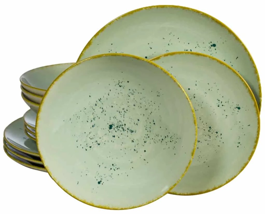 Set Complet Serviciu De Masa Light Pistachio, 12 piese, Verde Pastel