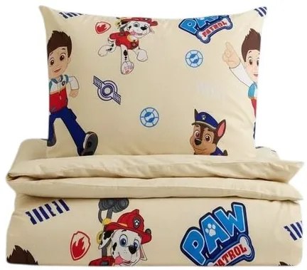 Set pilota si perna din bumbac ranforce cu Paw Patrol Crem pentru pat 2-8 / 2-12 ani - ASC6427968007492
