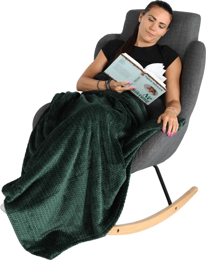 Fotoliu balansoar, material textil gri/lemn, HARPER