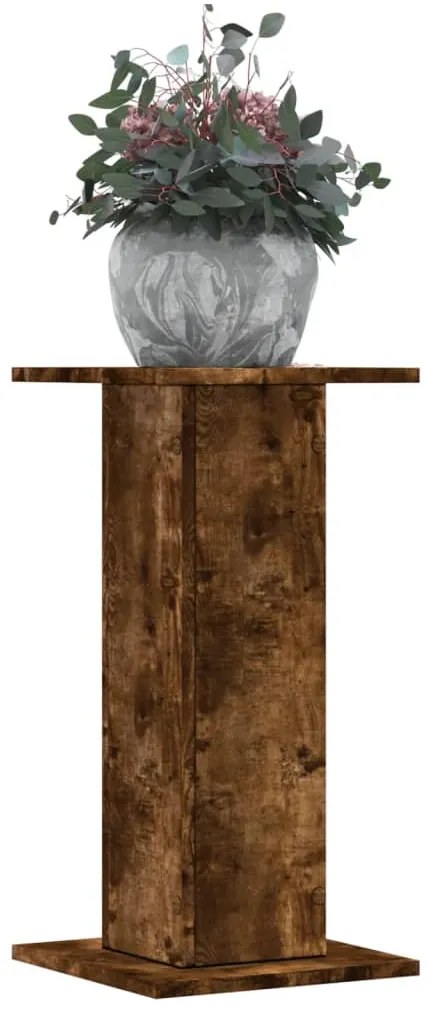 vidaXL Suporturi de plante 2 buc. stejar fumuriu 30x30x60 cm lemn