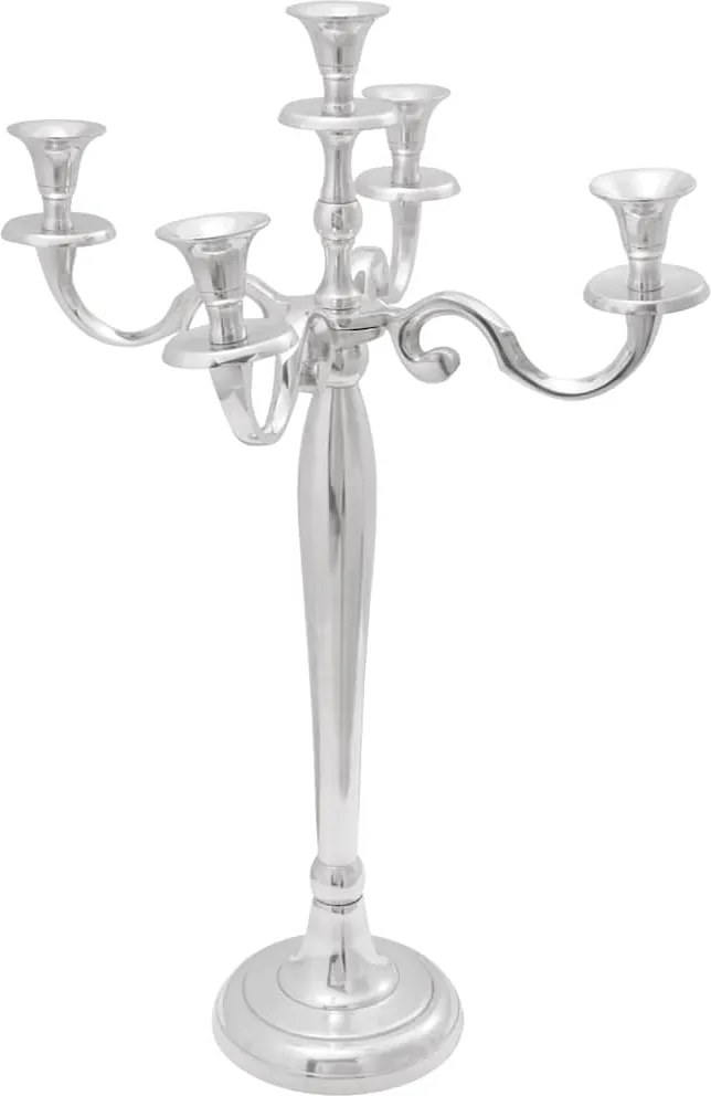 vidaXL Suport pentru lumânări Argintiu 39 x 39 x 60 cm Aluminiu