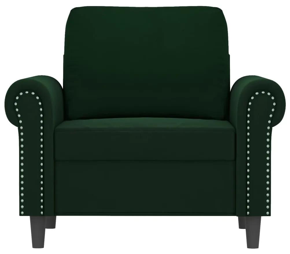 Fotoliu canapea, verde inchis, 60 cm, catifea Verde inchis, 92 x 77 x 80 cm