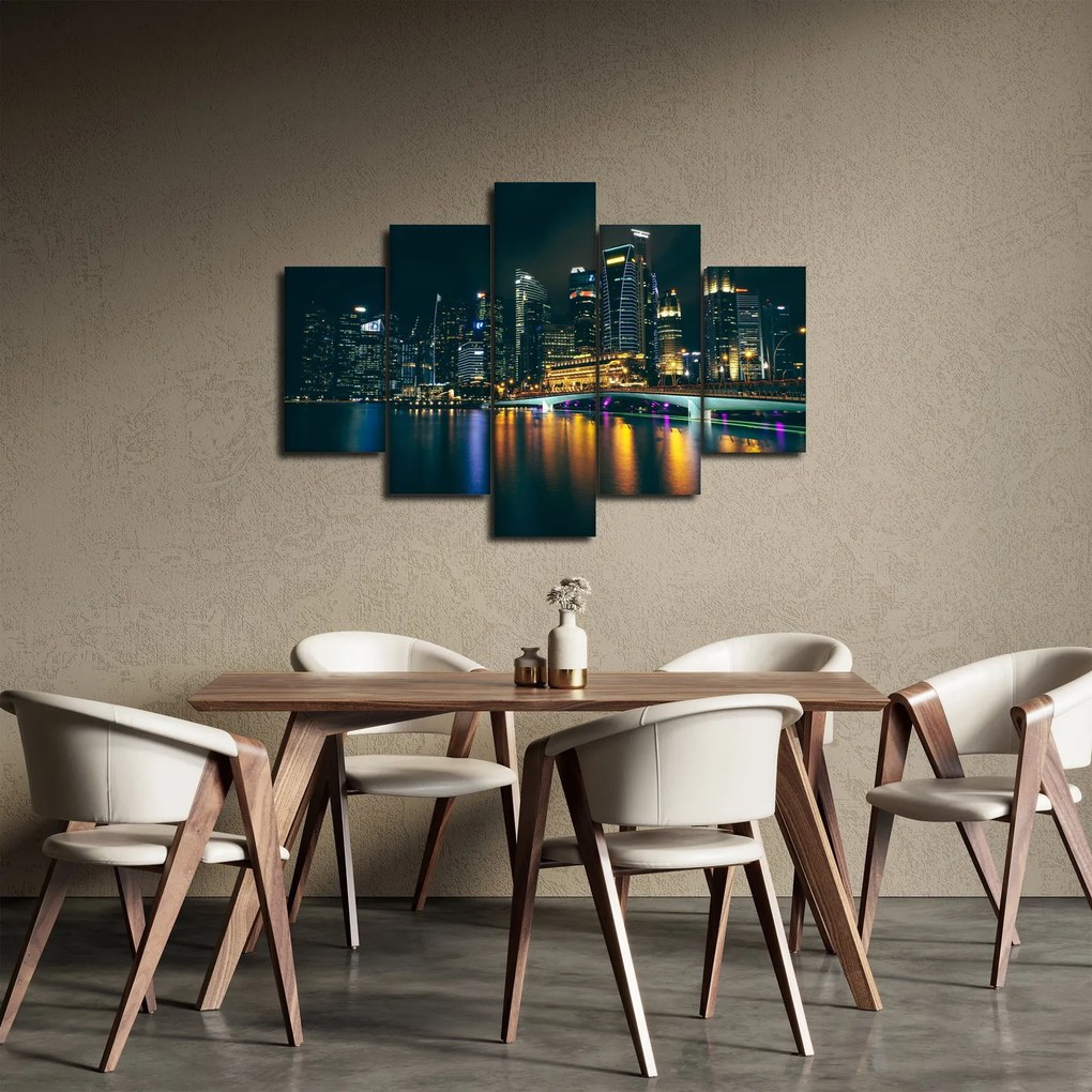 Tablou - Singapore noaptea (150x105 cm)