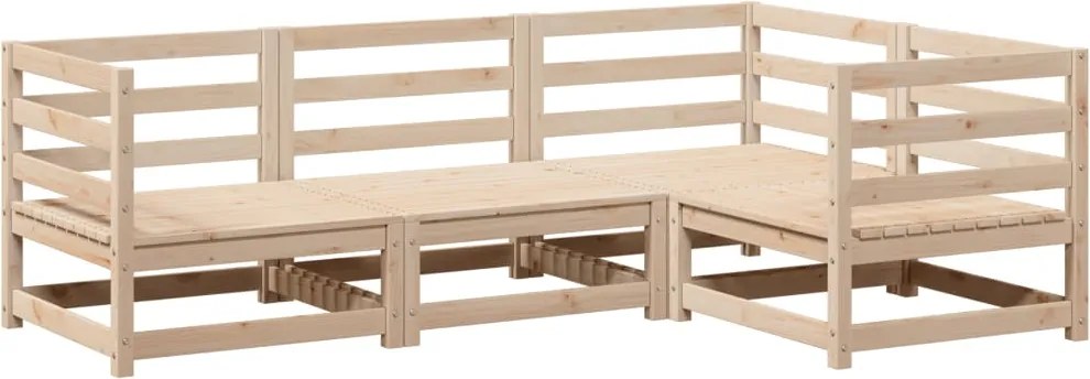 vidaXL Set canapea de grădină, 4 piese, lemn masiv de pin