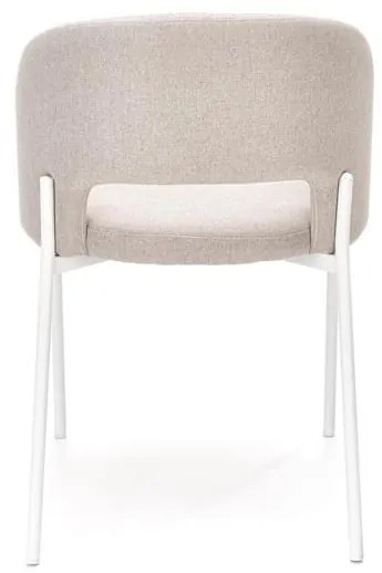 Scaun textil K486 bej-alb - H 77 cm