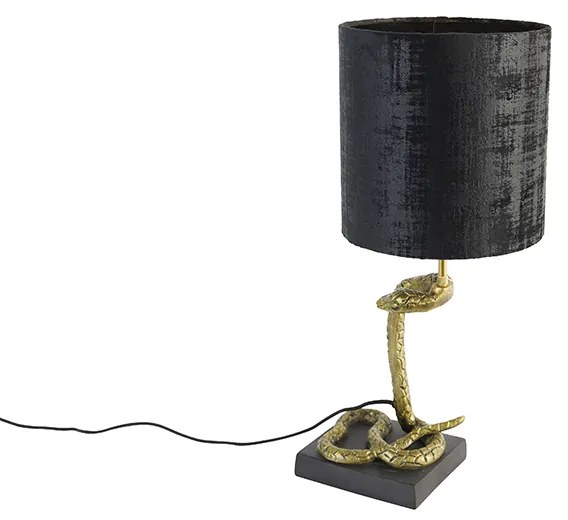 Lampa de masa vintage alama cu negru cu abajur negru 20 cm - Animal Slange