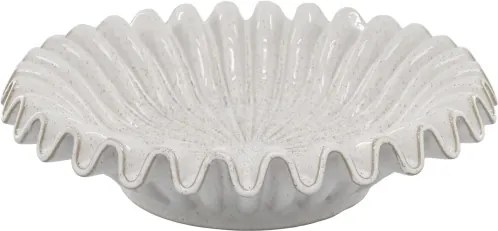 Tavă decorativă din ceramică cu margine striată, Ø35 cm