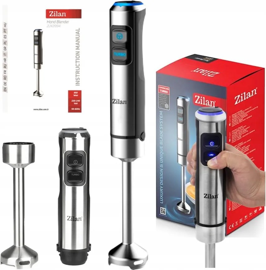 Mixer vertical ZİLAN ZLN3994, 1200W, 15 viteze, functie Turbo, İnox