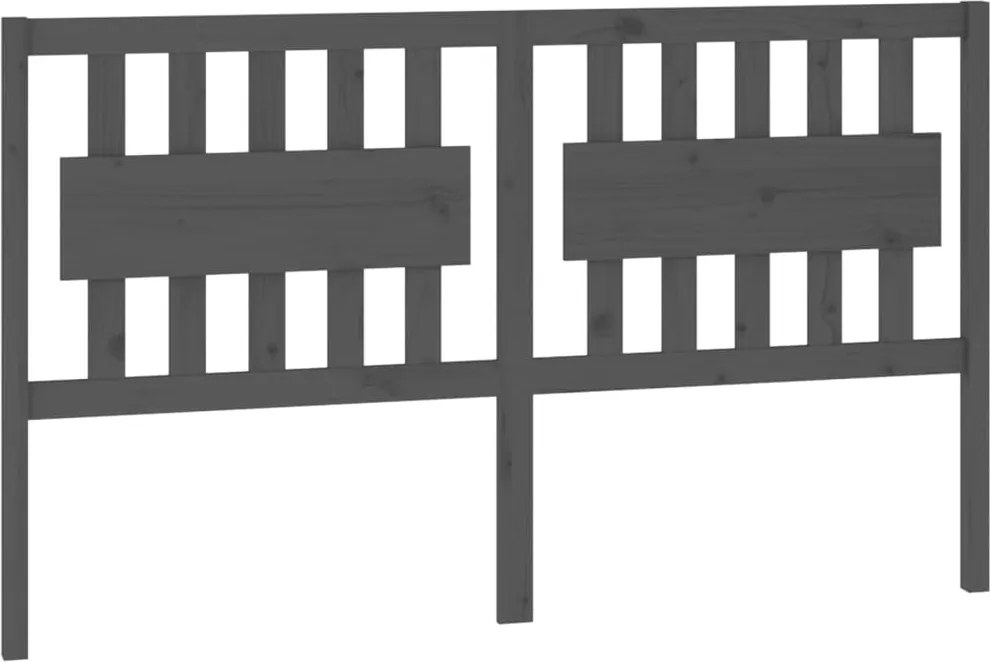 vidaXL Tăblie de pat, gri, 155,5x4x100 cm, lemn masiv de pin